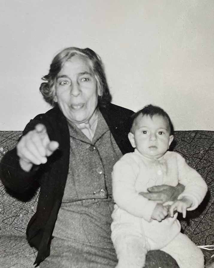 (Photo of Kokab, Melanie's great grandmother, with her grandchild)